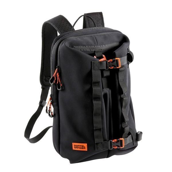 DBT608-BK DOPPELGANGER バイク用モトバックパック メットイン（バイク用クロロプレン素材バックパック） 容量28L ヘルメット収納可能 コンプレッションバックル付属 ブラック