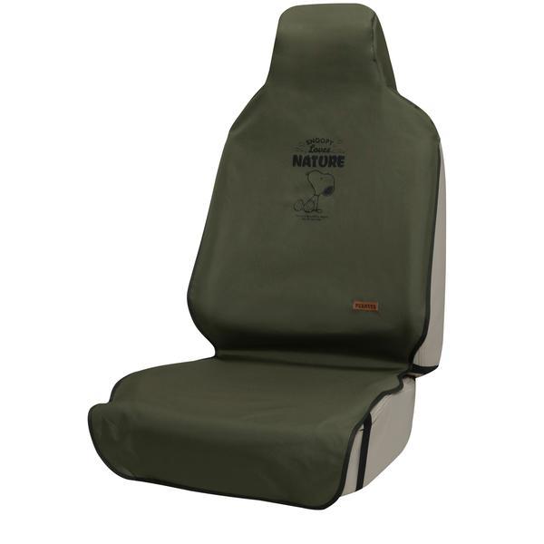 4124-10GN BONFORM シートカバー スヌーピーネイチャー 前席1枚 55x146cm グリーン