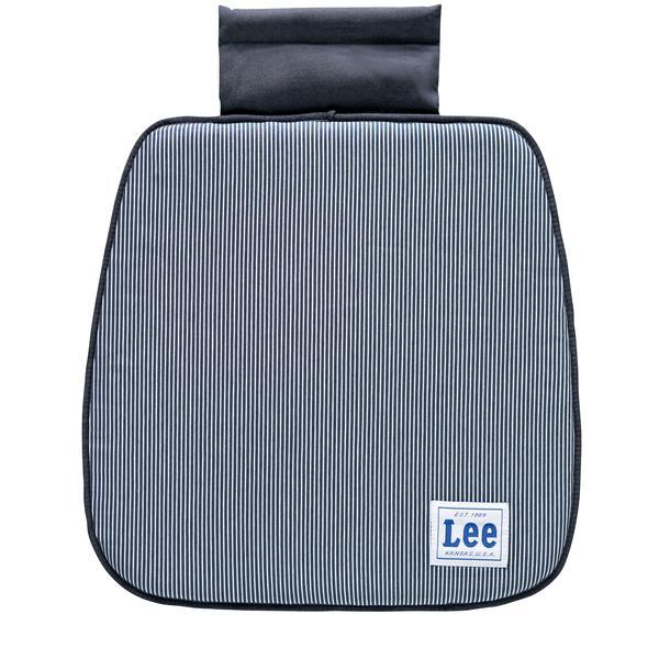 5202-43BL BONFORM クッション Leeヒッコリー ヒップ型 45x45cm ブルー