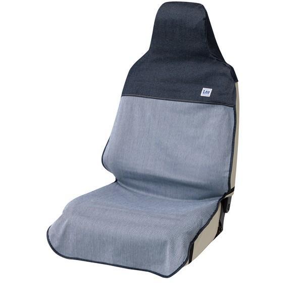 4101-10BL BONFORM シートカバー Leeヒッコリー エプロンタイプ 前席1枚 ブルー