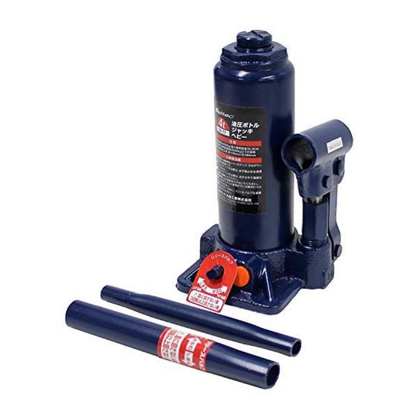 FA-71 Meltec 油圧ボトルジャッキ 4t ヘビー 最高値/最低値 386/195mm 収納ブローケース付き
