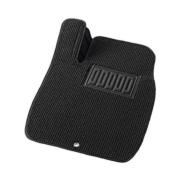 6411-01BK BONFORM カーマット プレーンマット 普通車用 フロント用1枚入り フットレストまでフルカバー ズレ防止加工 ヒールパッド付き サイズ:48×65cm カラー:ブラック