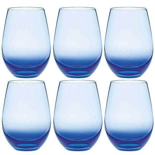 東洋佐々木ガラス T24104HSCUG ウォーターバリエーション 12タンブラー（ブルー） 6個入 360ml