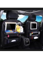 【 ブラック 】シートバックポケット テーブル付き pmyar114車内 シートバックポケット 通販 車 シートポケット 収納 ポケット ドライブポケット カーポケット ティッシュケース ティッシュ ホルダー ドリンクホルダー カップホルダー テーブル付き トレイ付き タブレット スマホ 後部座席 車内収納 車内収納小物 収納用品 インテリア