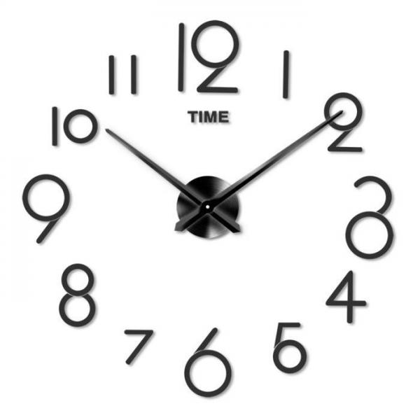 【 ブラック 】DIY ウォールクロック  mdz017ウォールクロック 通販 diy DIY 時計 壁掛け時計 壁時計 壁 貼る時計 壁に貼る ビッグ 大きい ウォールアート 北欧 クロック 壁に貼れる 文字 ステッカー シール ブラック モダン デコレーション