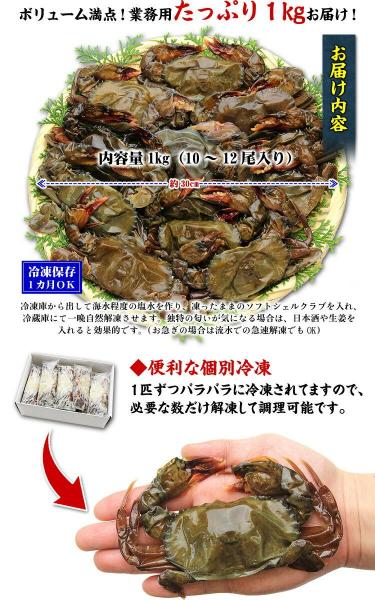 ソフトシェルクラブ 業務用 1kg 10～12尾入 マングローブクラブ