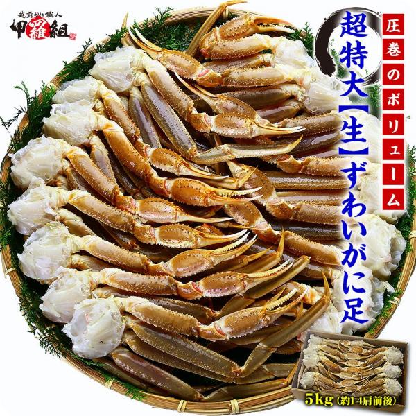 超特大 生ずわいがに 足 5kg 4Lサイズ 約14肩入 業務用 産地箱