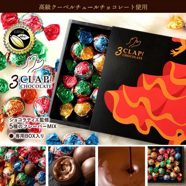 チョコレート チョコ 3CLAP！ CHOCOLATE Happyセット 20個入 （ 全5種類/各4個 ） ［ 送料無料 かわいい スリークラップ チョコレート スイーツ 本格クーベルチュール使用 ］ バレンタイン チョコ バレンタインチョコレート 個包装 子供 2024 かわいい おしゃれ ギフト