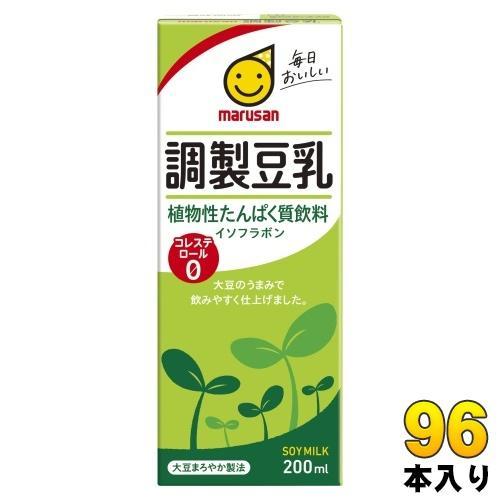 マルサンアイ 調製豆乳 200ml 紙パック 96本 （24本入×4 まとめ買い） 調整豆乳 ノンコレステロール豆乳 soya
