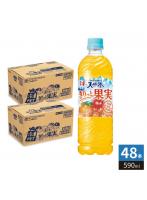サントリー 天然水 きりっと果実 オレンジ＆マンゴー 冷凍兼用 590ml ペットボトル 48本 （24本入×2 まとめ買い） 冷凍可能 熱中症対策 水分補給 果汁飲料