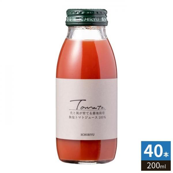 いち粒 食塩無添加とまとジュース 200ml 瓶 40本 （20本入×2 まとめ買い） 野菜ジュース