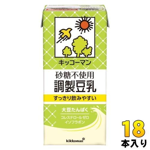 キッコーマン 砂糖不使用 調製豆乳 1L 紙パック 18本 （6本入×3 まとめ買い） 豆乳飲料 植物性ミルク