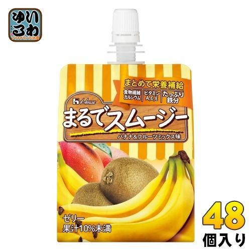 ハウスウェルネス まるでスムージー バナナ＆フルーツミックス味 150g パウチ 48個 （24個入×2 まとめ買い）