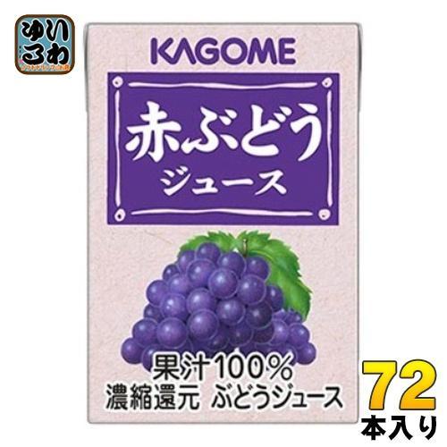 カゴメ 赤ぶどうジュース 業務用 100ml 紙パック 72本 （36本入×2 まとめ買い）