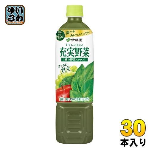 伊藤園 充実野菜 緑の野菜ミックス 740g ペットボトル 30本 （15本入×2 まとめ買い） 野菜ジュース 鉄分補給 食塩不使用