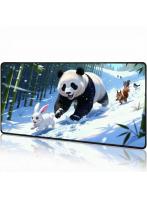 マウスパッド デスクマット パンダ かわいい 癒し系 大型30×60cm 大判 マウスパッド プレイマット ゲーミング対応 滑り止め加工 厚手クッション PC用 オフィス 在宅ワーク デスクアクセサリー