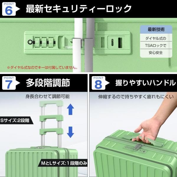 キャリーケース スーツケース Sサイズ 機内持ち込み フロントオープン 静音 キャリーバッグ カップホルダー付き USB充電ポート 360度回転