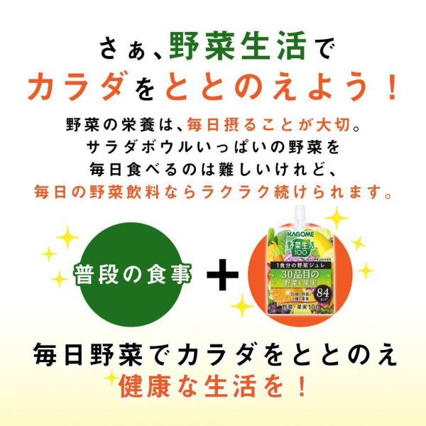 カゴメ 野菜生活100 1食分の野菜ジュレ 30品目の野菜と果実 180g×1ケース/30個【ご注文は2ケースまで同梱可能です】