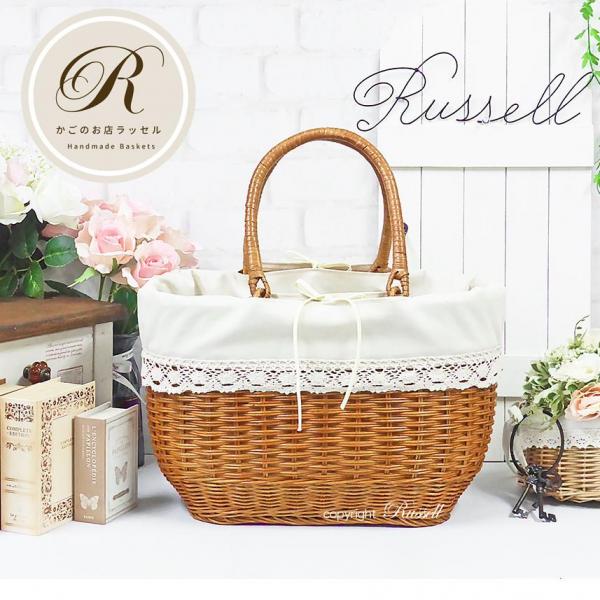 型番WF816-NA 籐かごバスケット カゴバッグ 買い物かご ピクニックバスケット 収納カゴ ワンスタ【かごのお店ラッセル】