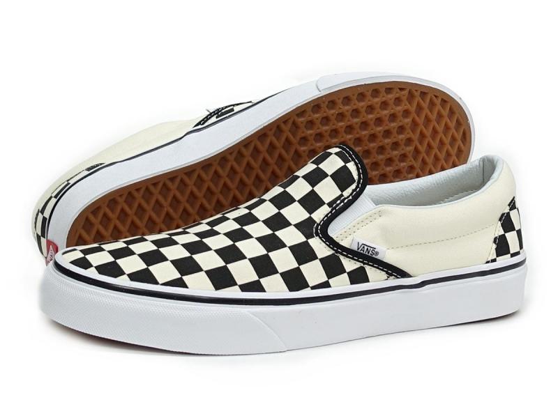 24.5cm バンズ VANS スニーカー クラシック スリッポン Classic Slip-On VN000EYEBWW ブラック ホワイトチェッカー メンズ レディース 海外企画
