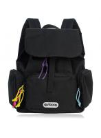 アウトドアプロダクツ OUTDOOR PRODUCTS トリプルポケット フラップ ミニリュック ブラック1（ホワイトラベル×カラー引手）