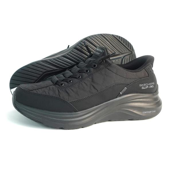 26.5cm SKECHERS スケッチャーズ スニーカー メンズ スリップインズ コンツアーフォーム コージーフィット 232619 BBK ブラック 黒 CONTOUR FOAM
