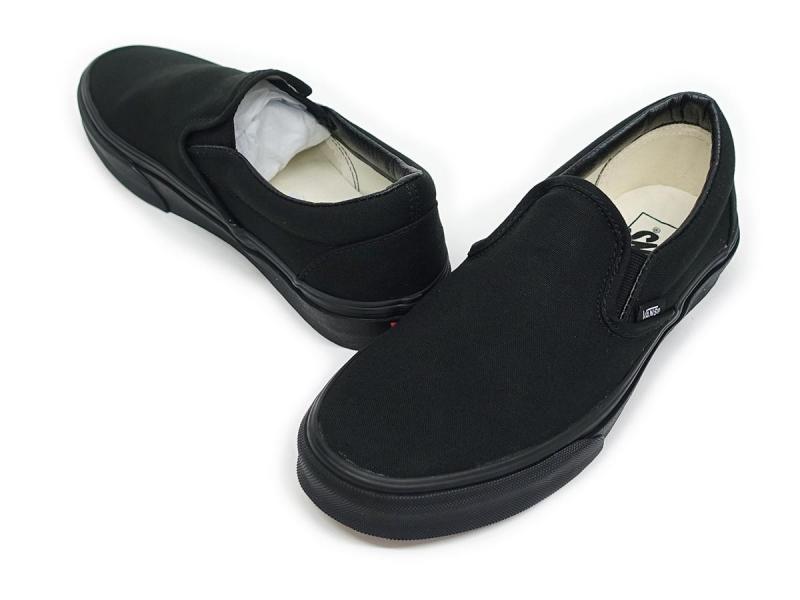 25cm バンズ VANS スニーカー メンズ レディース クラシック スリッポン VN000EYEBKA ブラック/ブラック Classic Slip-On 黒 定番 靴  海外企画