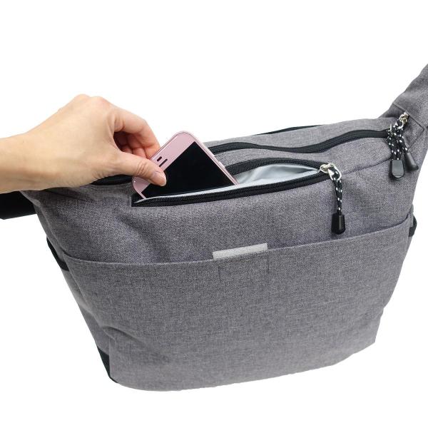アウトドアプロダクツ OUTDOOR PRODUCTS ショルダーバッグ 大容量 メンズ レディース ロゴテープ 通勤 通学 杢グレー（ラベルタイプ）