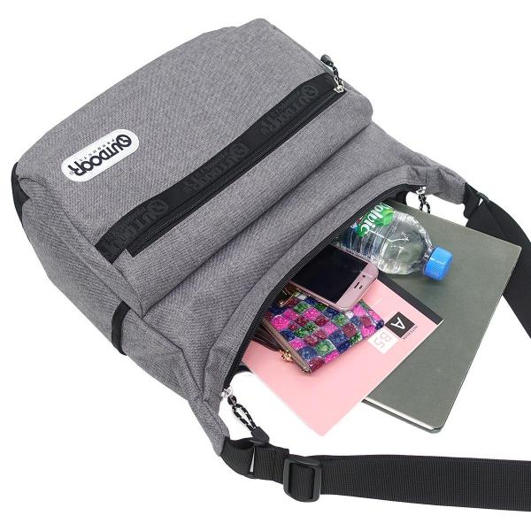 アウトドアプロダクツ OUTDOOR PRODUCTS ショルダーバッグ 大容量 メンズ レディース ロゴテープ 通勤 通学 杢グレー（ラベルタイプ）