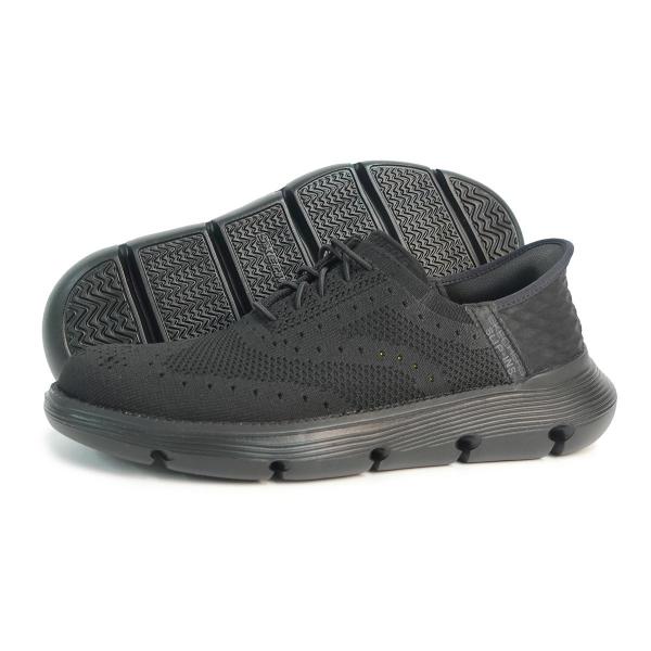 25.5cm SKECHERS スケッチャーズ ビジネスシューズ スリッポン メンズ ハンズフリー スリップインズ ガルザ パルマ 205303 BBK ブラック GARZA PALMA 父の日