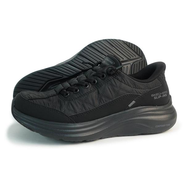 22cm SKECHERS スケッチャーズ スニーカー レディース スリップインズ コンツアーフォーム コージーフィット 150404 BBK ブラック 黒 CONTOUR FOAM
