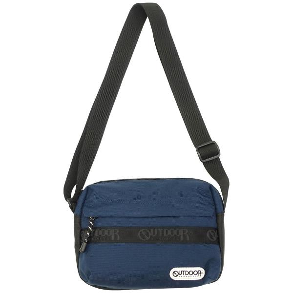 アウトドアプロダクツ OUTDOOR PRODUCTS ショルダーバッグ メンズ レディース ロゴテープ 小型 シンプル ネイビー