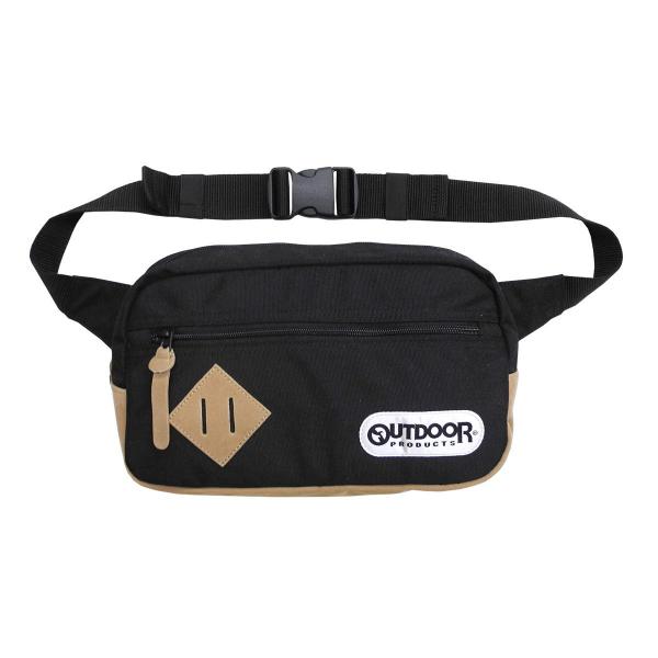 アウトドアプロダクツ ボディバッグ ナイロン ヨコ型 旅行 メンズ レディース ブラック