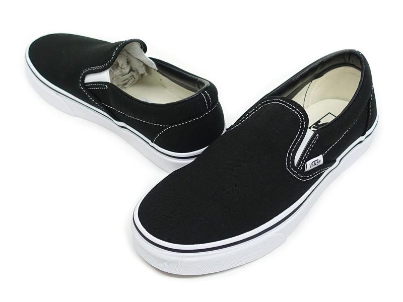26.5cm バンズ VANS スニーカー メンズ レディース クラシック スリッポン VN000EYEBLK ブラック Classic Slip-On 黒 定番  海外企画 スケートボード