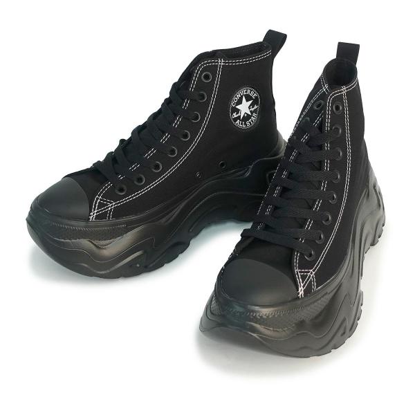 24.5cm（5.5US inch） コンバース CONVERSE スニーカー 厚底 軽量 メンズ レディース オールスター シティハイク ハイ ブラック/ブラック 黒 ALL STAR CITYHIKE HI