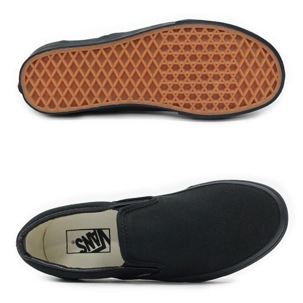 24cm バンズ VANS スニーカー メンズ レディース クラシック スリッポン VN000EYEBKA ブラック/ブラック Classic Slip-On 黒 定番 靴  海外企画