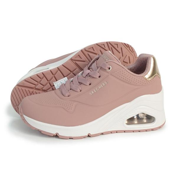 24cm SKECHERS スケッチャーズ スニーカー レディース ウノウェッジ ハイ ステップス 177520 ROS ローズ ピンク系 UNO WEDGE