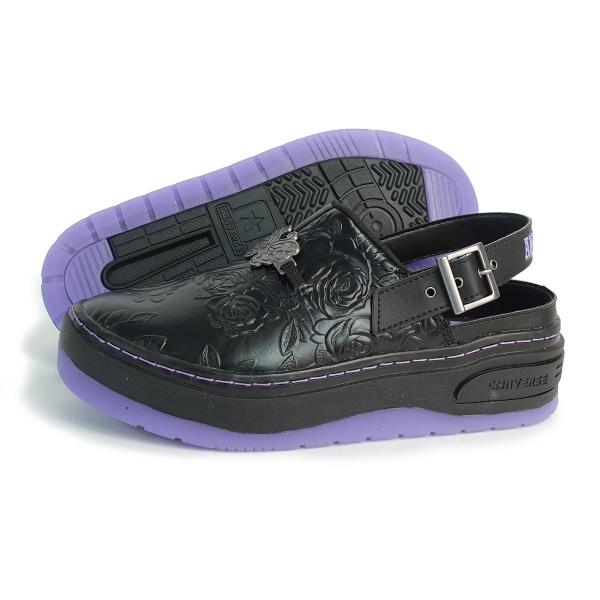 25.0cm（7.0USinch） コンバース CONVERSE クロッグ サンダル シューズ  厚底 レディース ウエポン PLTS CLG OX /アナ スイ ブラック/パープル WEAPON ANNA SUII アナスイ