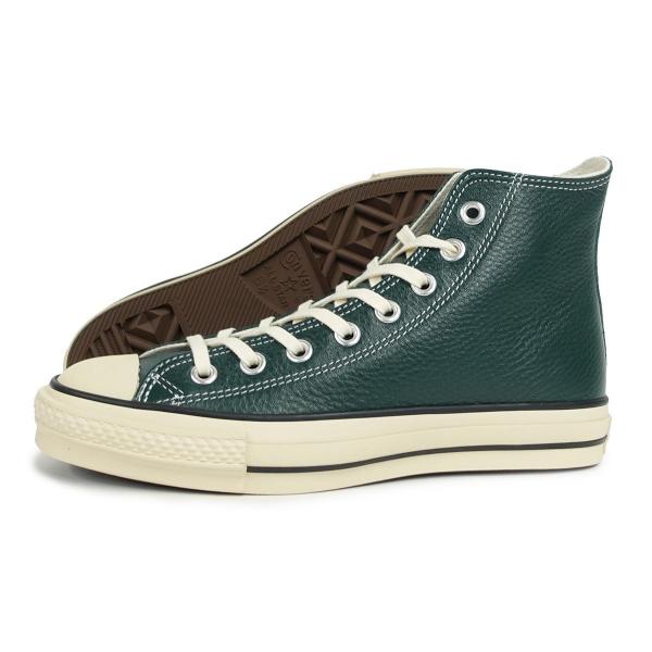 23.0cm（4.0USinch） コンバース CONVERSE スニーカー メンズ レディース ハイカット レザー オールスター J HI ディープグリーン LEATHER ALL STAR J HI 日本製
