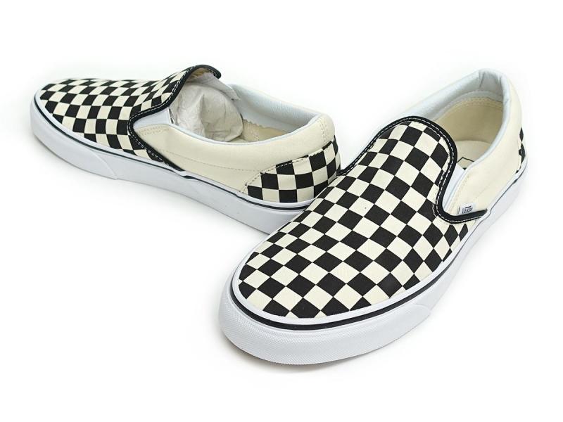 23.5cm バンズ VANS スニーカー クラシック スリッポン Classic Slip-On VN000EYEBWW ブラック ホワイトチェッカー メンズ レディース 海外企画