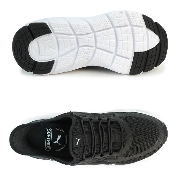 23cm プーマ PUMA スニーカー スリッポン メンズ レディース ソフトライド フレックスレース イーズイン ALT ワイド ランニングシューズ 311996_01 ブラック/ホワイト