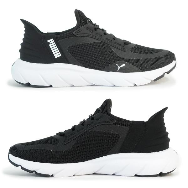 23cm プーマ PUMA スニーカー スリッポン メンズ レディース ソフトライド フレックスレース イーズイン ALT ワイド ランニングシューズ 311996_01 ブラック/ホワイト