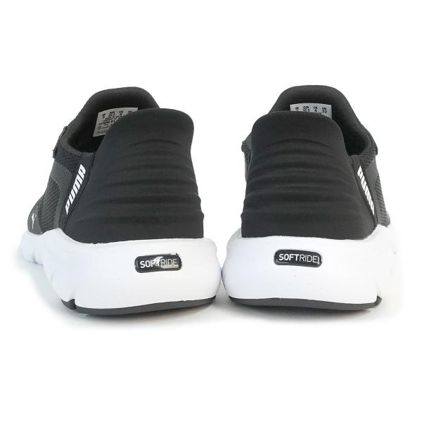 23cm プーマ PUMA スニーカー スリッポン メンズ レディース ソフトライド フレックスレース イーズイン ALT ワイド ランニングシューズ 311996_01 ブラック/ホワイト