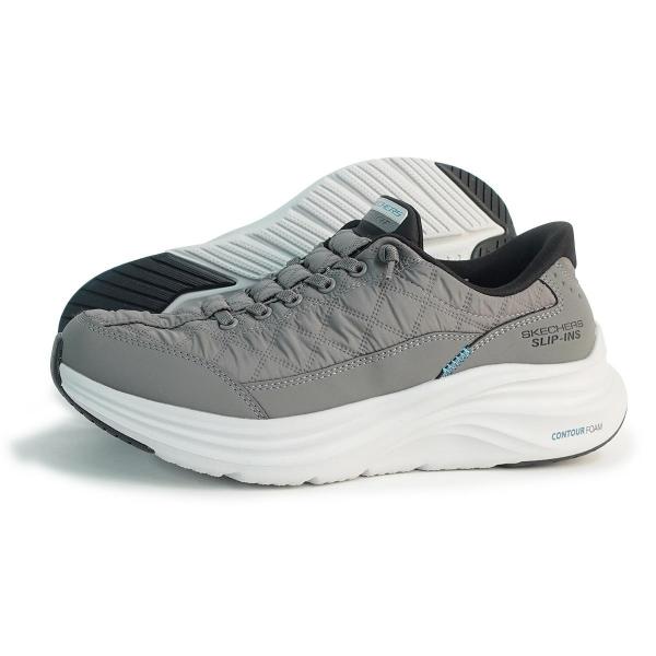 28cm SKECHERS スケッチャーズ スニーカー メンズ スリップインズ コンツアーフォーム コージーフィット 232619 CCBK チャコール/ブラック CONTOUR FOAM