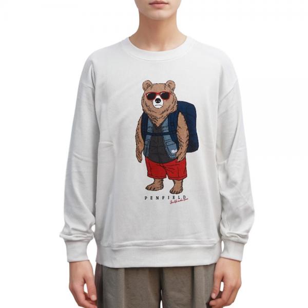 ペンフィールド Penfield トレーナー 長袖 メンズ クマ プリント M L XL ブラック ホワイト グレー ホワイト XL 4,474円
