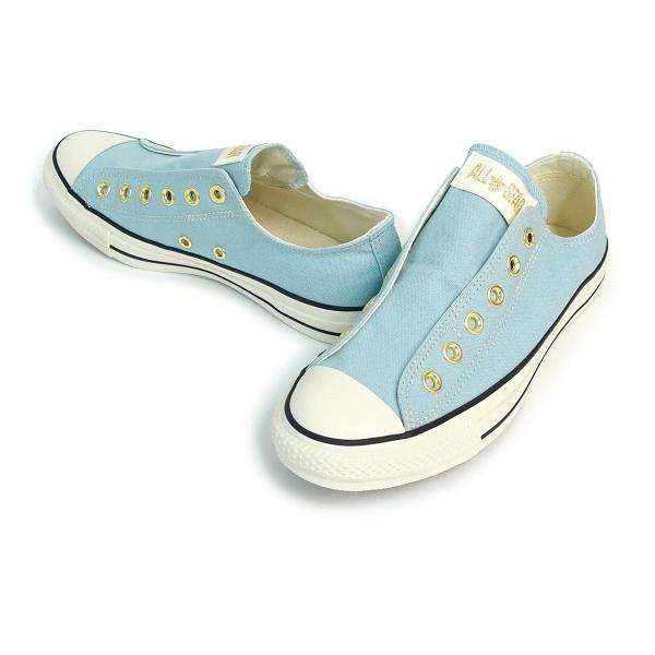 22.5cm コンバース CONVERSE スニーカー スリッポン レディース メンズ オールスター スリップ FE GD OX サックス ALL STAR SLIP FE GD OX