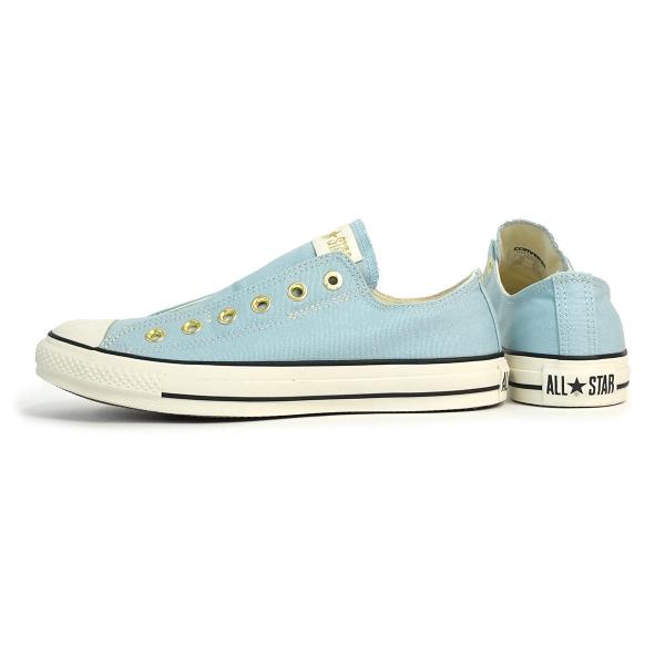 22.5cm コンバース CONVERSE スニーカー スリッポン レディース メンズ オールスター スリップ FE GD OX サックス ALL STAR SLIP FE GD OX