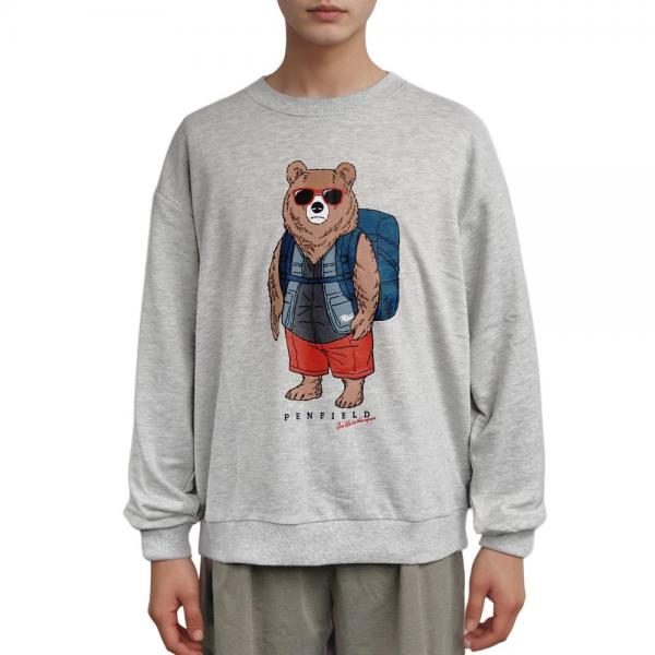 ペンフィールド Penfield トレーナー 長袖 メンズ クマ プリント M L XL ブラック ホワイト グレー グレー M