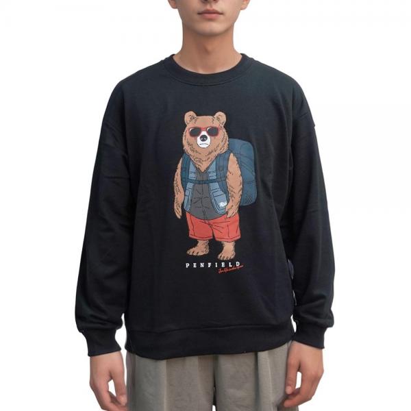 ペンフィールド Penfield トレーナー 長袖 メンズ クマ プリント M L XL ブラック ホワイト グレー ブラック L