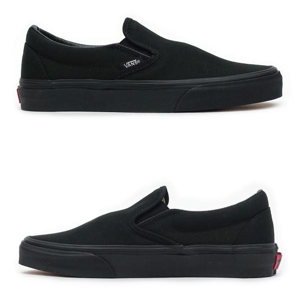 25.5cm バンズ VANS スニーカー メンズ レディース クラシック スリッポン VN000EYEBKA ブラック/ブラック Classic Slip-On 黒 定番 靴  海外企画